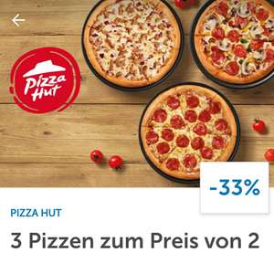 Pizza Hut | 3 Pizzen zum Preis von 2 per LIDL Plus-App