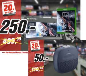 MediaMarkt Stade: Xbox One X Star Wars Bundle für 250€ / Bose SoundLink Micro für 50€ usw. am verkaufsoffenen Sonntag