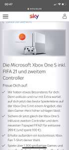 Sky Extra / Xbox One S inkl. 2 Controller und Fifa 21 + T-shirt