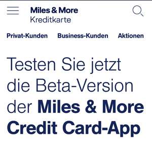 500 Meilen geschenkt für Beta-Tester der Miles&More Kreditkarten App