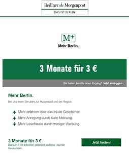 3 Monate Berliner Morgenpost Plus (M+)