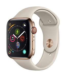 (Amazon.it + ColisExpat) Apple Watch Series 4 (GPS+LTE) 44mm Edelstahlgehäuse Gold mit Sportarmband Stein