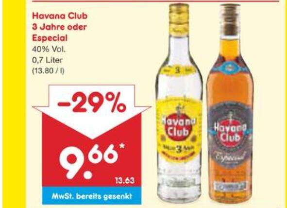 [Netto MD] Havana Club und Especial 0,7l für 9,66 EUR