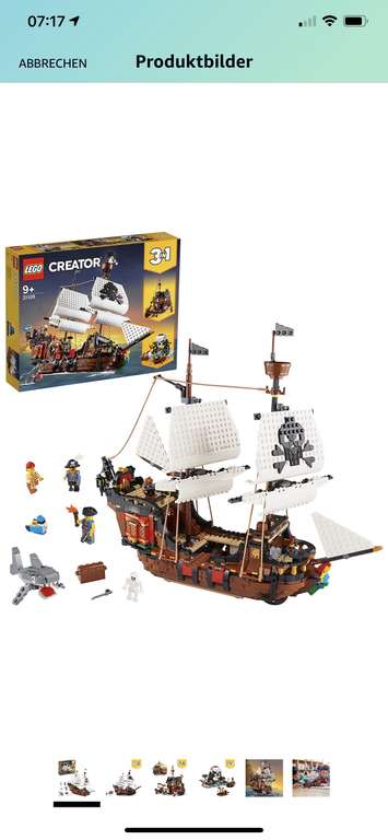 LEGO 31109 Creator 3-in-1 Spielzeugset Piratenschiff, Taverne und Totenkopfinsel