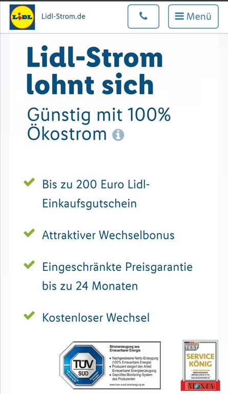 200 Euro Lidl Gutschein plus Wechselbonus für Lidl Öko Strom & Lidl Öko Gas (Hartz IV sicher)