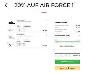 20% Rabatt auf viele neue Nike Air Force 1 Modelle