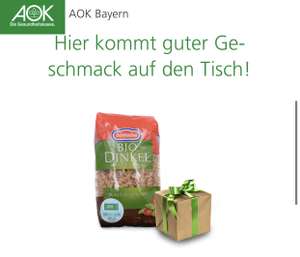 Lokal: Bayern: AOK - Gratis Bio Dinkel Nudeln oder gesunde Überraschung
