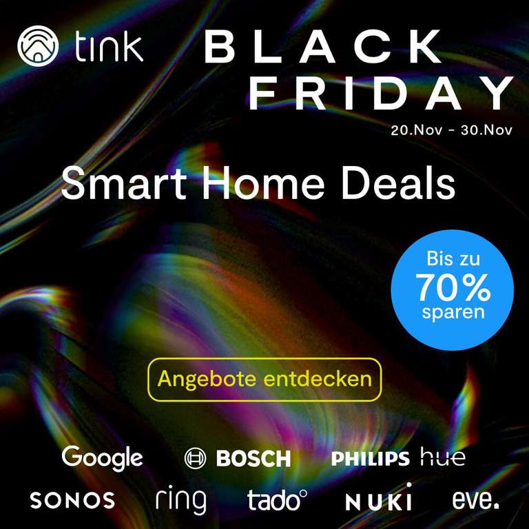 Black Friday bei tink - Entertainment & Licht: zB Google Nest Hello + gratis Nest Hub | Belkin SOUNDFORM ELITE + True Wireless Earbuds