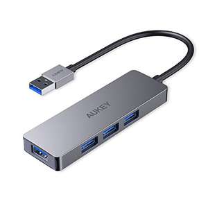 [Amazon Prime] Aukey USB 3.0 Hub 4 Port Ultra Slim Extra Light aus Aluminium USB Hub