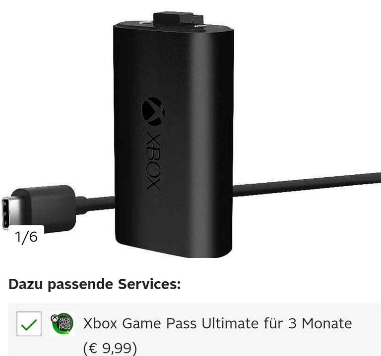 Xbox Play & Charge Kit + 3 Monate Xbox Game Pass Ultimate