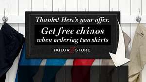 Tailorstore: Zwei Maßhemden bestellen, eine Maßchino gratis