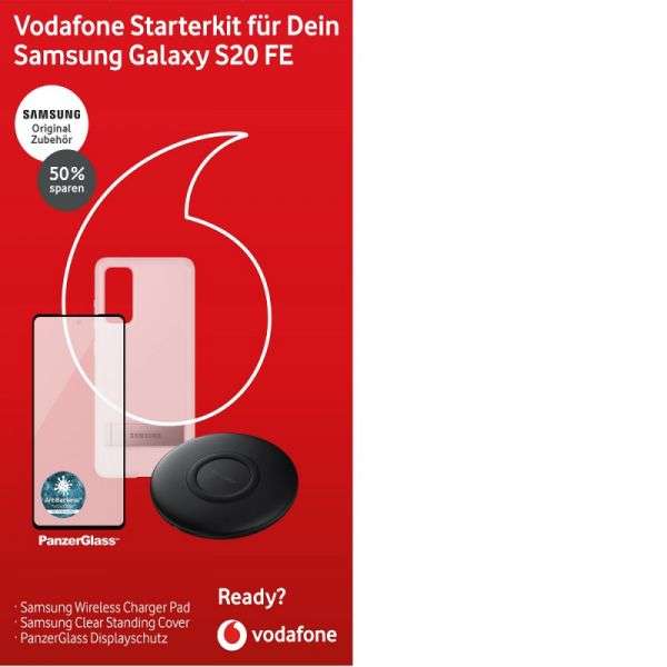 Vodafone Samsung S20FE Starterkit Bestpreis auch Apple und Huawei Sets, QI Wireless Ladepad
