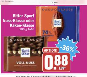 Ritter Sport Nussklasse und Kakaoklasse AEZ Region München 0,88€