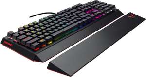 RIOTORO Ghostwriter Prism RGB Mechanische Gaming Tastatur Cherry MX Black Switches Multimedia Deutsch