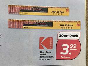 AA & AAA Batterien 30er Pack Kodak ab 14.01.-16.01. Netto schwarz/gelb