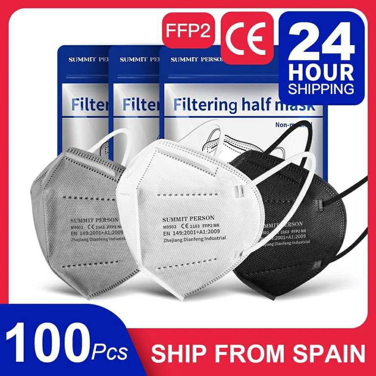 100 FFP2 Masken aus Spanien mit 7 Tage Lieferung mit CE Zeichen und EU Norm