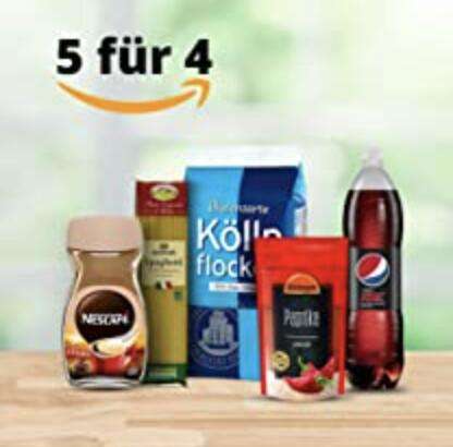 Amazon Lebensmittel: Nimm 5, zahl 4 z.B: 5x Jeden Tag Cashew-Kerne gesalzen je 150g 7,96€