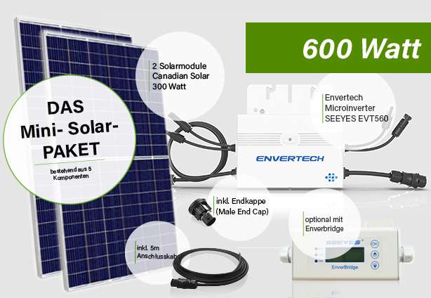 Komplettpaket Balkonkraftwerk selfPV 600W inkl. Microwechselrichter (EVT-560) 349,99€ bei Selbstabholung in NRW Mettmann