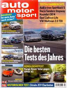 Auto Motor Sport Abo (26 Ausgaben) für 124 € mit einem 120 € Verrechnungsscheck