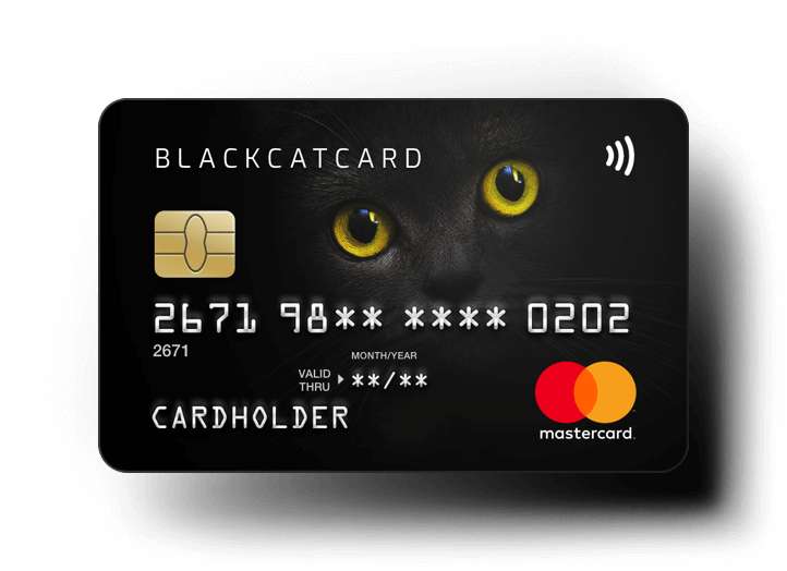 BlackCatCard: 40€+40€ KwK Aktion ohne Einzahlung - kostenlose Prepaid Mastercard