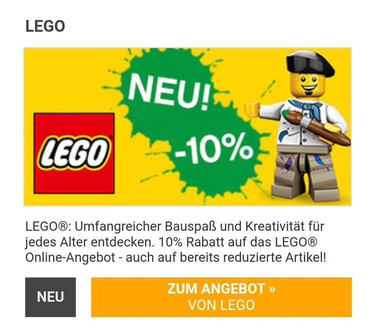 [Corporate Benefits] LEGO 10% auf ALLES