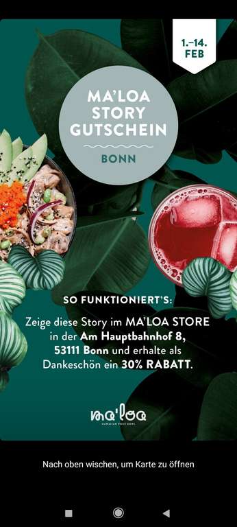 30% Rabatt bei Maloa Poke Bowl in Bonn