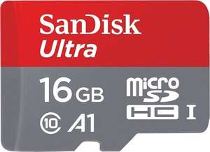 SanDisk Ultra R98 microSDHC 16GB Kit, UHS-I U1, A1, Class 10 [Prime]