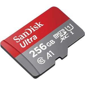 SanDisk Ultra 256 GB microSDXC Speicherkarte Kit (100 MB/s, Class 10, U1, A1)