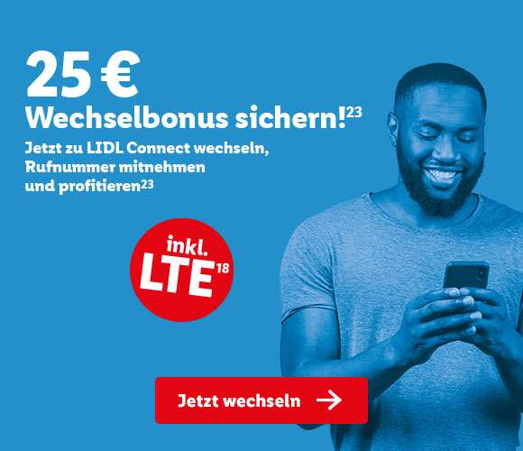 Lidl Connect s mit 25€ Wechselbonus bei Rufnummernmitnahme