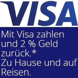 2% Cashback auf alle Visa-Zahlungen bis 25€ vom 10.03.-06.04.2021 (max. 50€ Cashback)