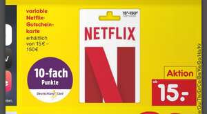 Netflix Gutscheinkarten DeutschlandCard bei Netto 10fach Punkte