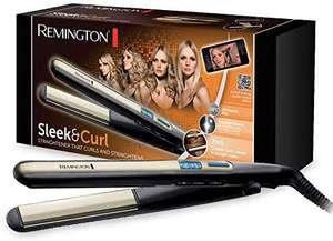 Remington Glätteisen Sleek & Curl, Glätten & Stylen von Locken und Wellen, LCD-Display Haarglätter S6500