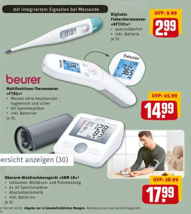 Beurer Fieberthermometer FT 85 kontaktlos in REWE-Märkten ab 22.02.2021