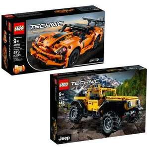 LEGO Technic - 2 in 1 Chevrolet Corvette ZR1 (42093) für 25,49€ +++ Jeep Wrangler (42122) für 33,99€