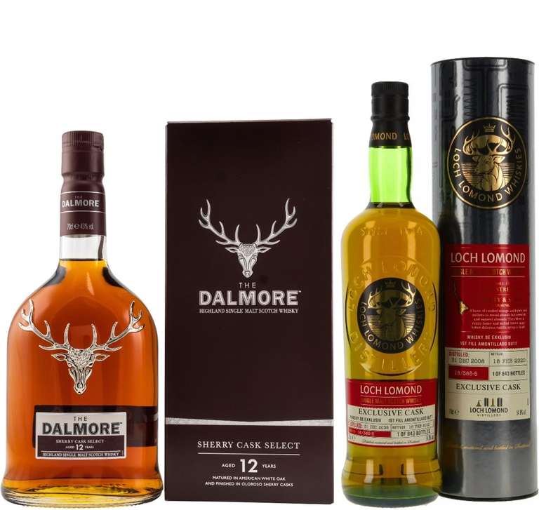 Whisky-Übersicht #76: z.B. Dalmore 12 Sherry Cask Select für 58,90€, Loch Lomond 2008/2020 Amontillado Single Cask für 74,90€ inkl. Versand