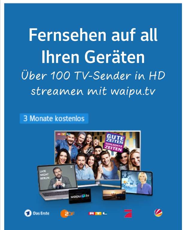 [web. de] 3 Monate gratis waipu.tv Comfort inkl. HD, danach ab 4,99