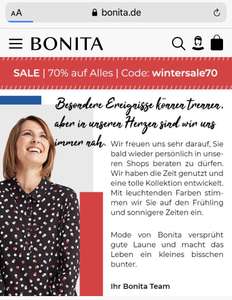 BONITA 70% auf Alles, versandkostenfrei ab 40€