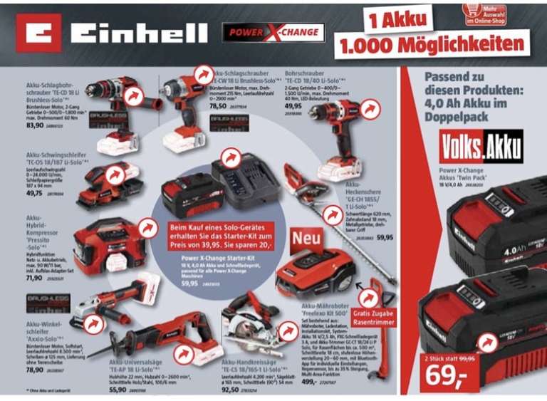 [Bauhaus] Gratis Starter-Kit Einhell Solo-Geräte