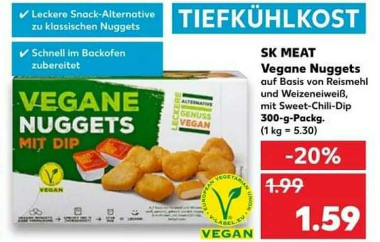 Vegane Nuggets mit Dip 300g für 1,59€ [Kaufland]