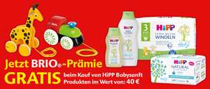 [dm] Gratis BRIO Nachzieh-Figur beim Kauf HiPP Babysanft Produkten im Wert von 40€