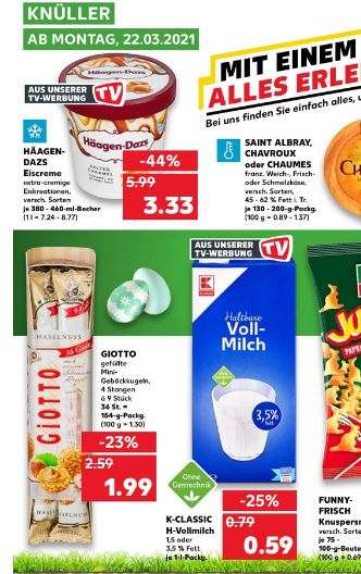 (Kaufland) ab 22.03. 1 Liter 3,5% H-Milch für 0,59€ K-Classic