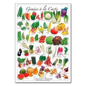 Gärtner Pöttschke Onlineshop: Hochwertiges DIN A 2 Gemüseposter für dekorative Zwecke in Haus oder Gartenhütte , beschriftet
