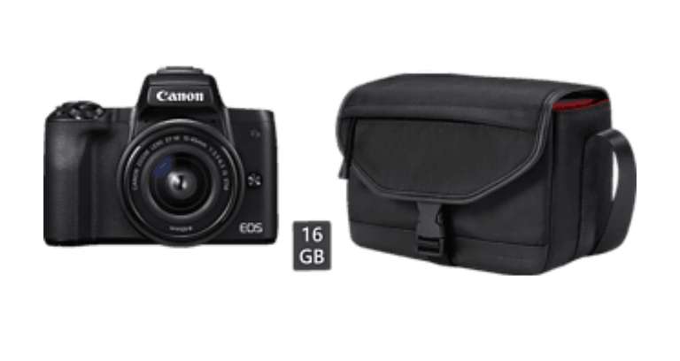 Canon EOS M50 Kit 15-45 mm f/3.5-6.3 schwarz + Tasche