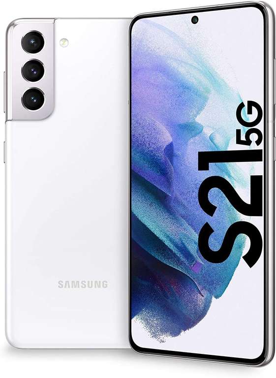 Samsung Galaxy S21 5G 6,2" FHD+ AMOLED Dual-SIM Smartphone 8/256GB (Exynos 2100, 755K AnTuTu, 4.000 mAh, 12 MP Triple-Cam, USB-C, NFC) Weiß