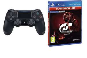 Sony Dualshock 4 Controller v2 - Jet Black + Gran Turismo: Sport (PS4 , Playstation Hits) (Nordic)