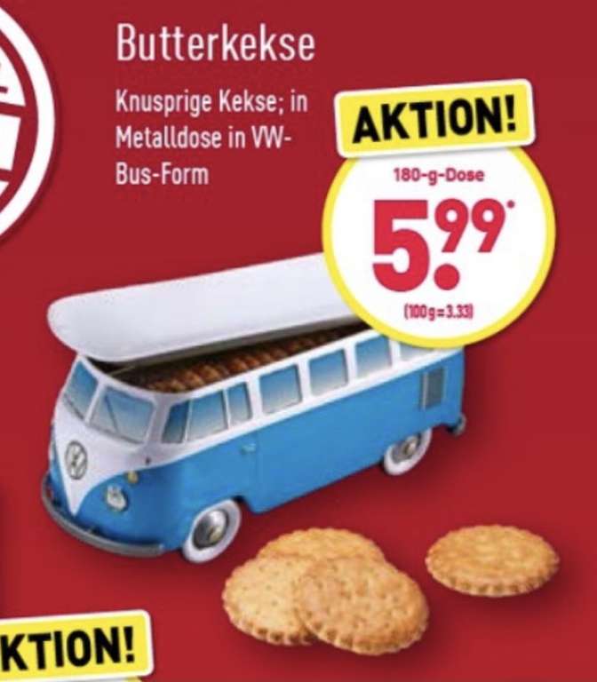 VW Bus Metalldose mit Keksen [ALDI Nord]