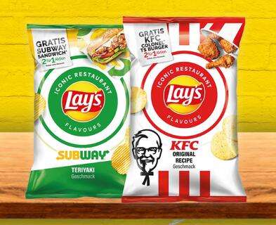 2 für 1 Aktion Lay's mit KFC und Subway