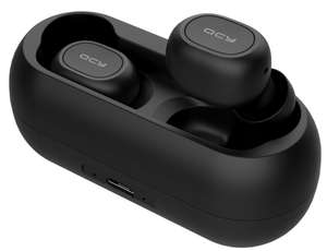 QCY T1C True Wireless In-Ears (Bluetooth 5.0, AAC, 4/20h Akku, Micro-USB, Mikrofon, Touch-Bedienung, IPX4)
