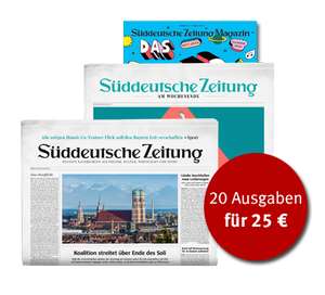 20 Ausgaben (10 Wochen) SZ am Wochenende Print für 25€