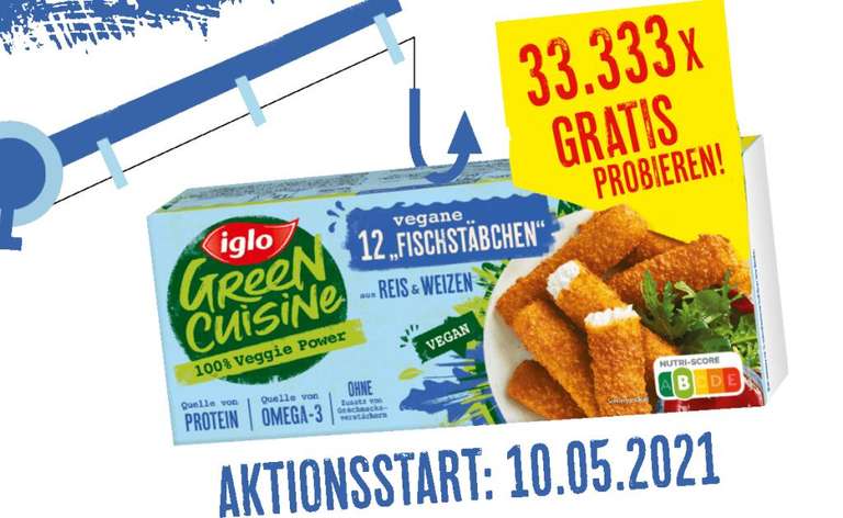 [GzG] Iglo Green Cuisine 12 Vegane Fischstäbchen 33.333x gratis testen | ab dem 10.05.